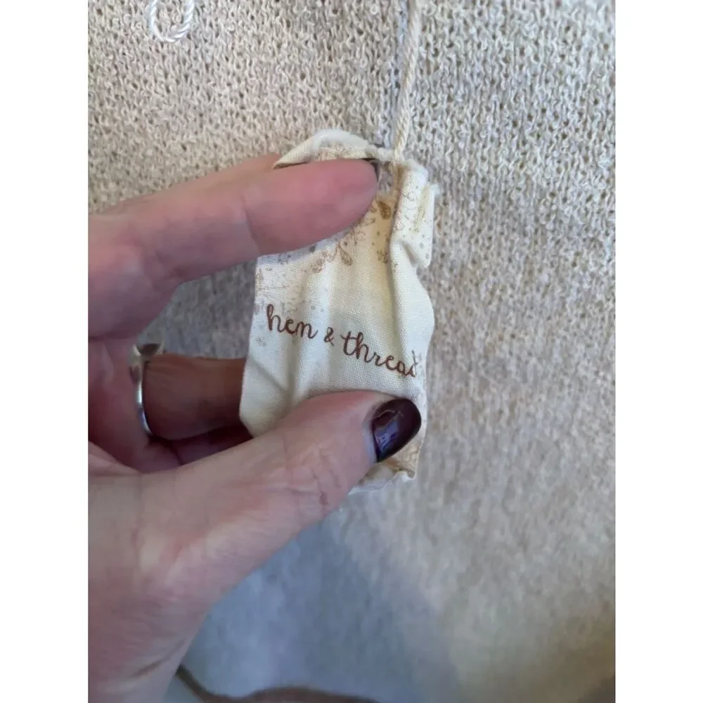 Hem & Thread Cream Exposed Seam Crewneck Sweater
